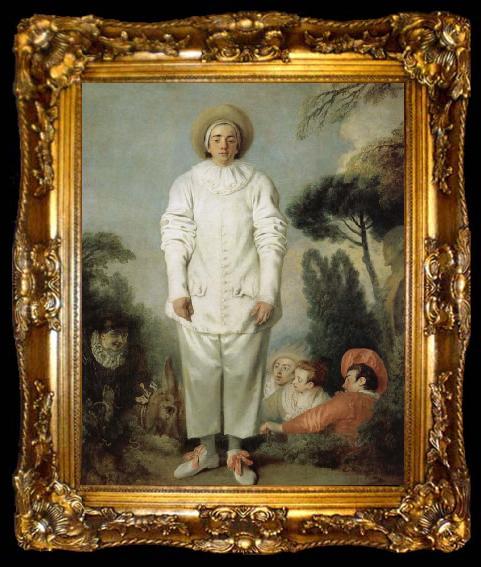 framed  Jean antoine Watteau Pierrot, ta009-2
